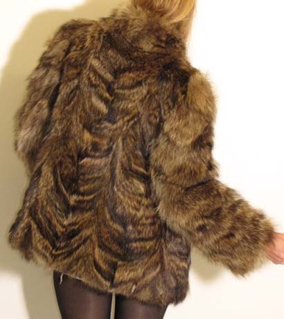 70s Shaggy Raccoon Fur Hippie Boho Coat
