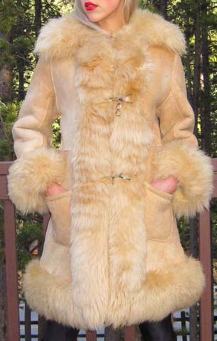 70s Boho Shearling Hippie Coat