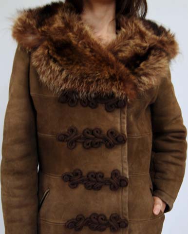 70s Shearling Racoon Fur Sheepskin Princess Coat