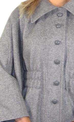 70s Avant Garde Gray Draped Wool Cape Coat