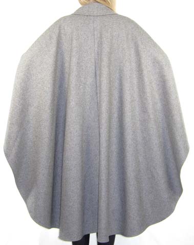 70s Avant Garde Gray Draped Wool Cape Coat